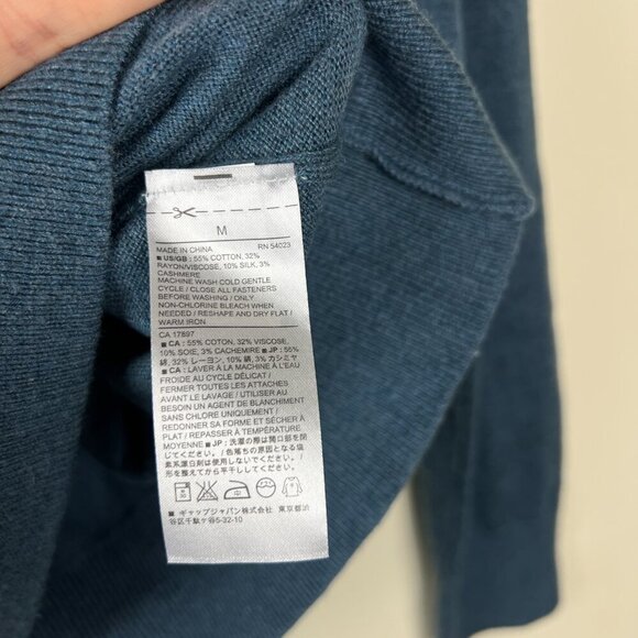 NWT Banana Republic Mens Blue 1/4 Zip Collar Pullover Sweater - Picture 4 of 5